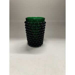 Skogsberg & Smart Hurricane Lamp Boule Hand Blown Green Hobnail 4" Tall